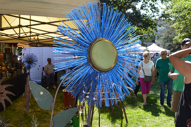 Big blue flower at Arts Picnic 2023